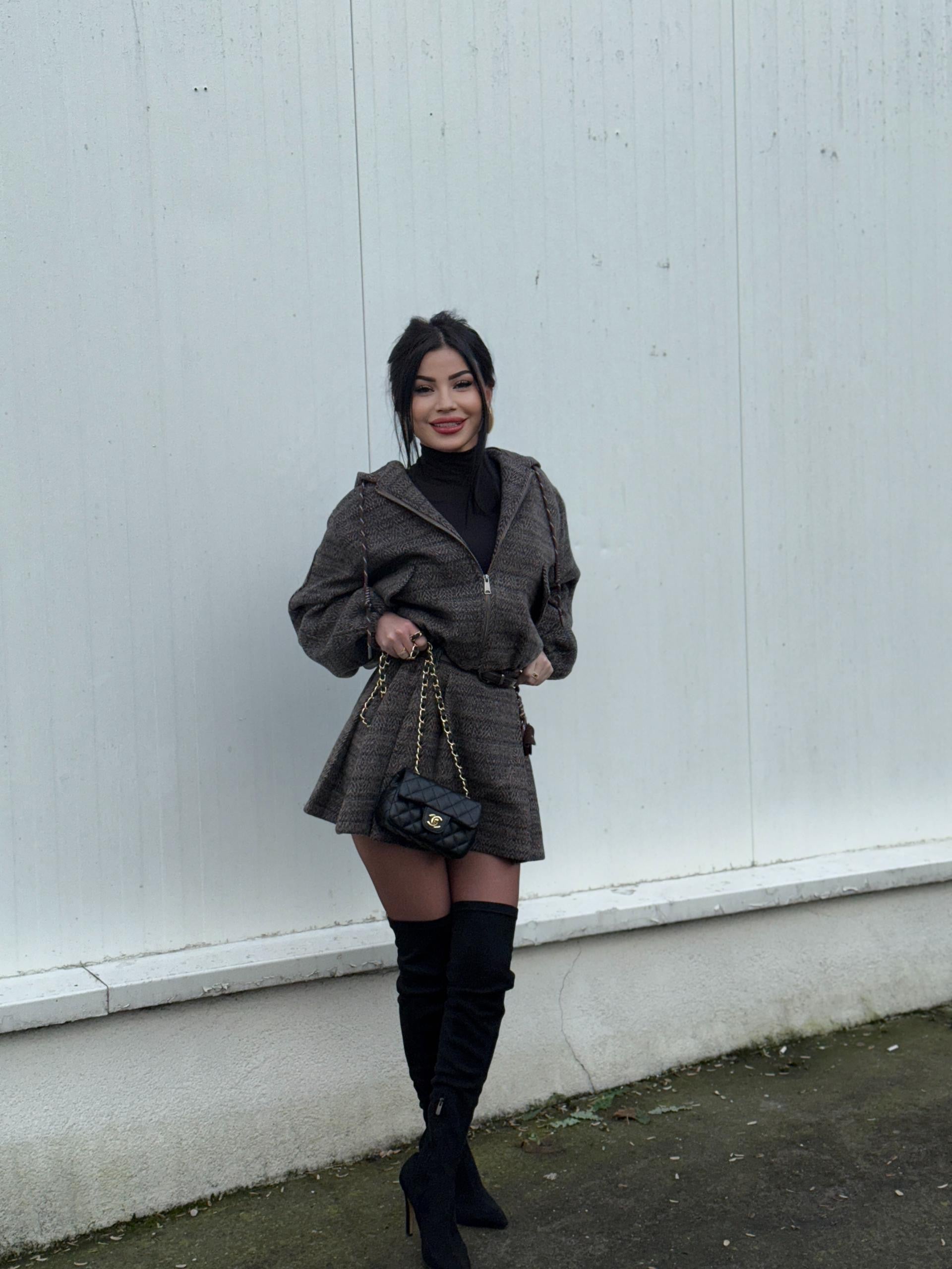 YUNLU KALİN BOMER CEKETLİ ŞORTLU TAKİM