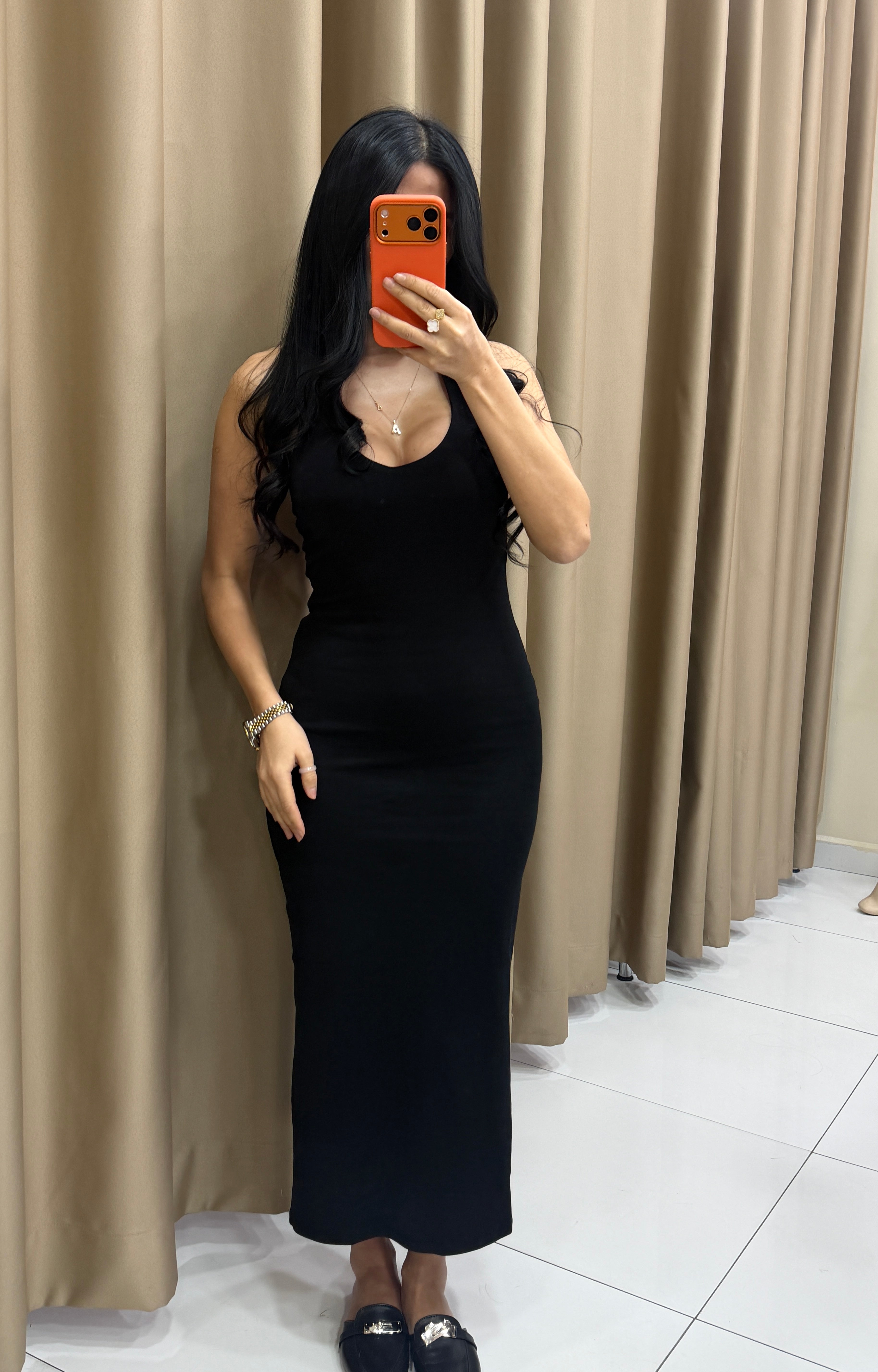 Halter yaka midi elbise