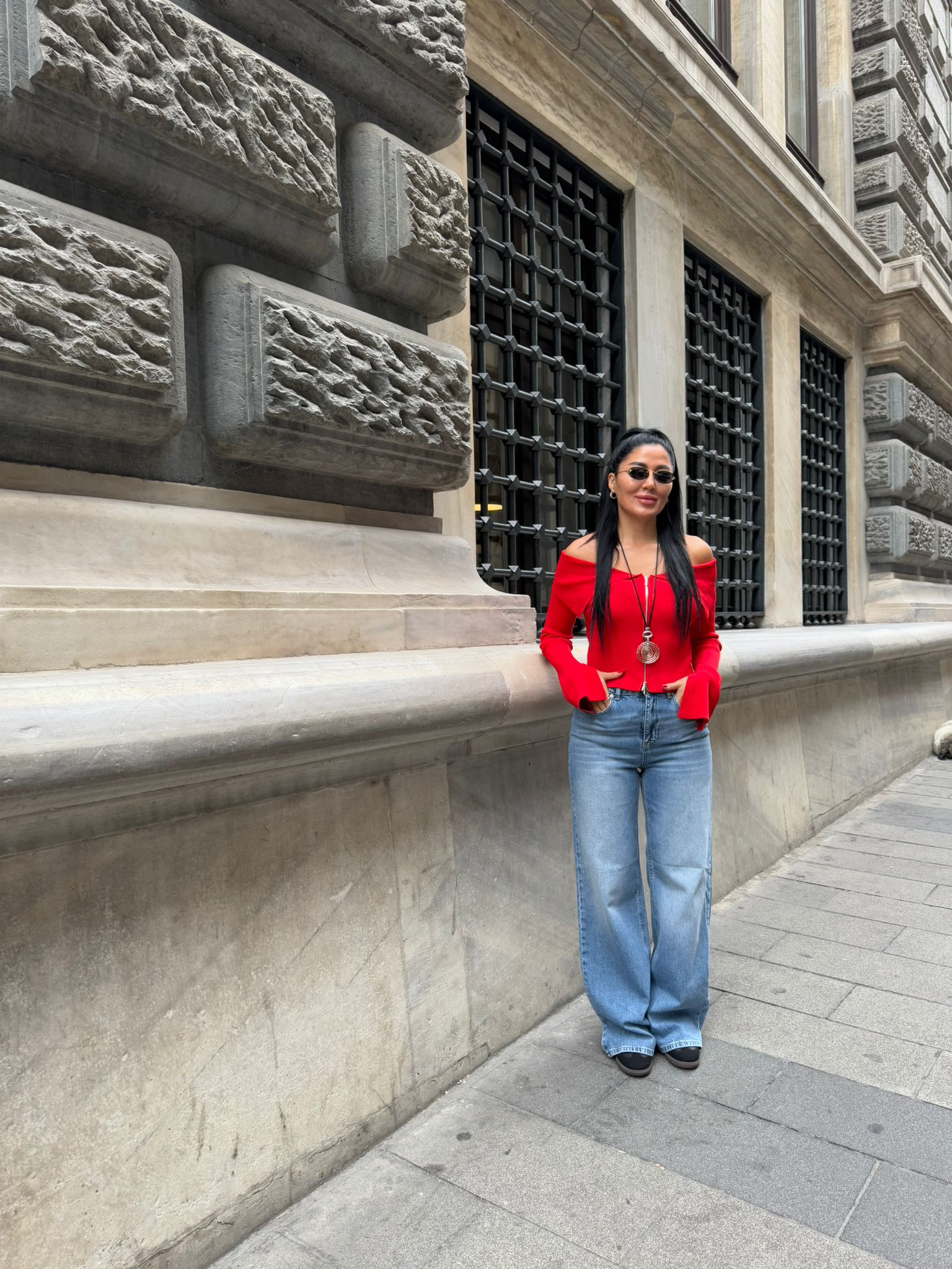 Triko Fermuar Detaylı Bluz