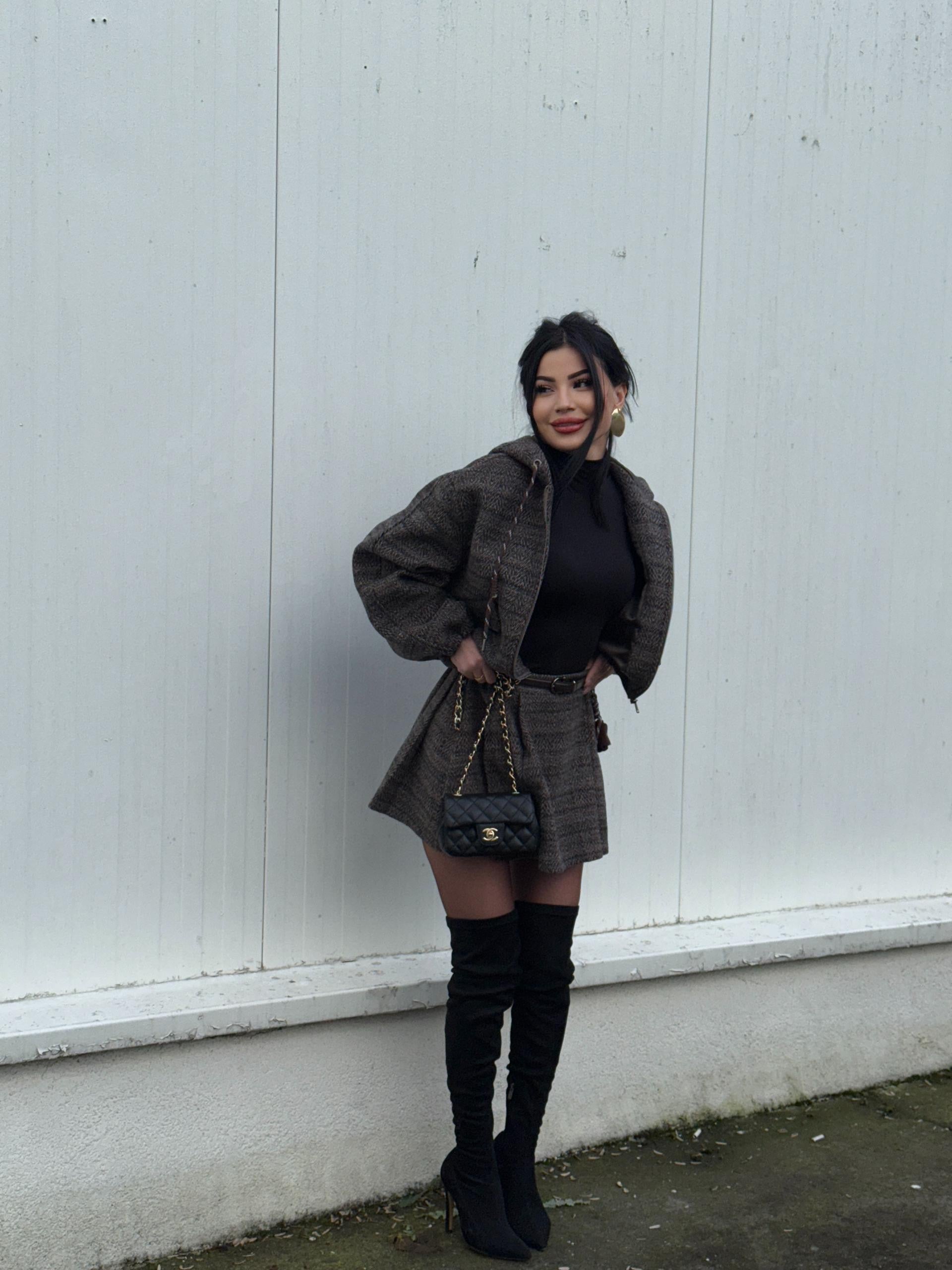 YUNLU KALİN BOMER CEKETLİ ŞORTLU TAKİM